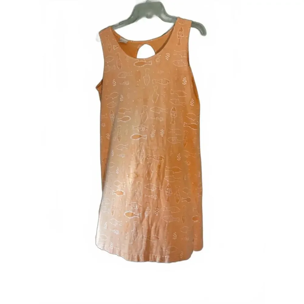 On White Playful Fish Print Tank Dress - Size M - Picture 2 of 9